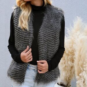 Hot Kiss Faux Fur Reversible Teddy Vest Size Large